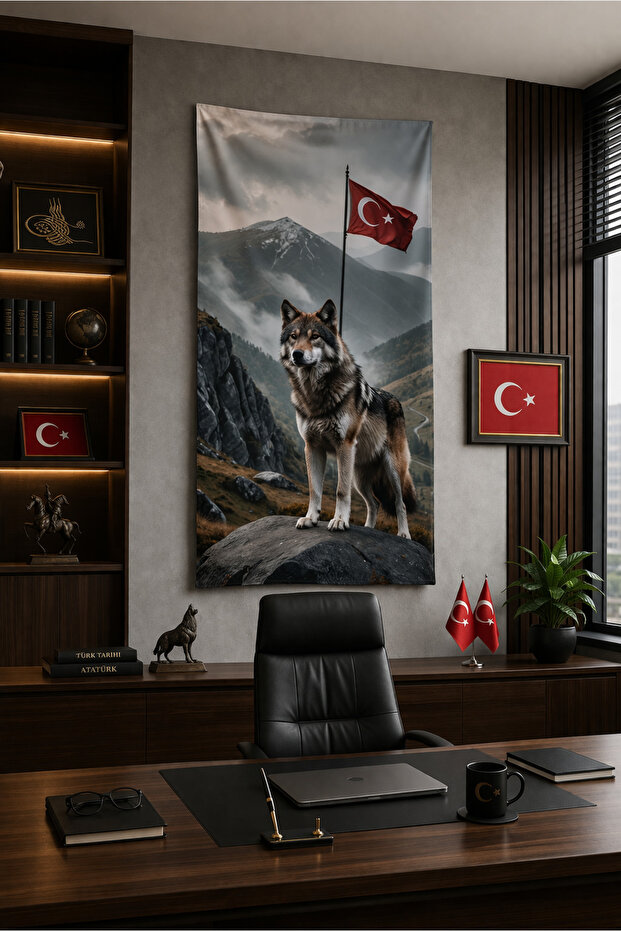 Bozkurt Wall Covering - Cotton Wall Covering Wolf