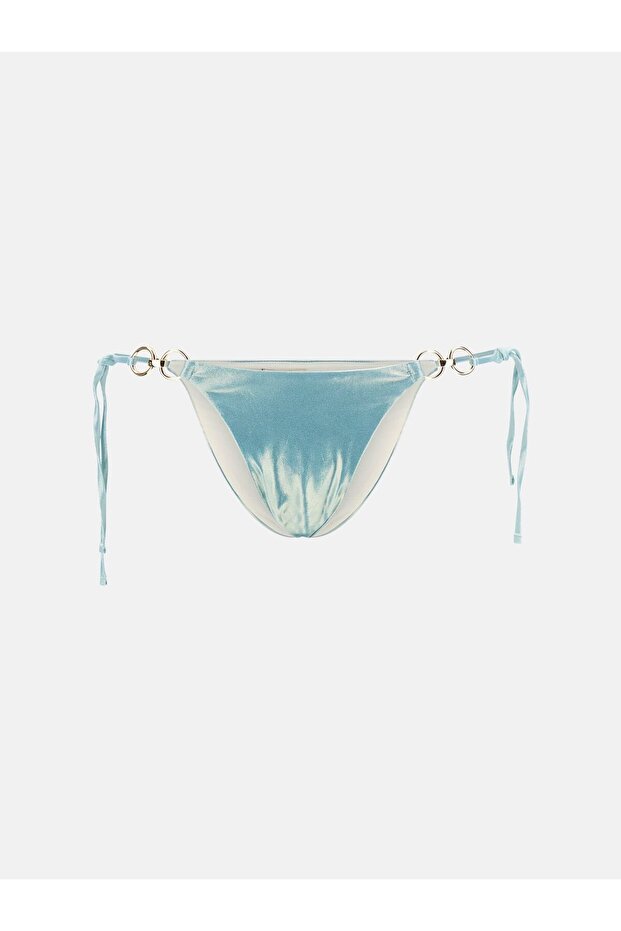 Stretch velvet string bikini bottoms