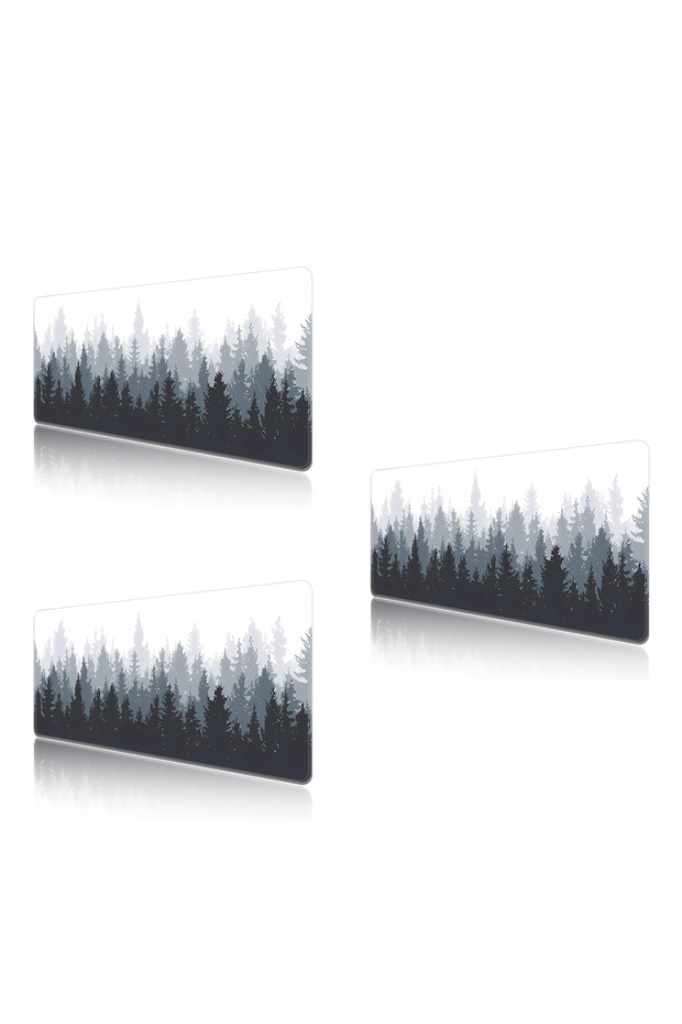 Misty Forest Extended gaming mouse pad, with a non-slip rubber base and a soft fabric mouse pad.