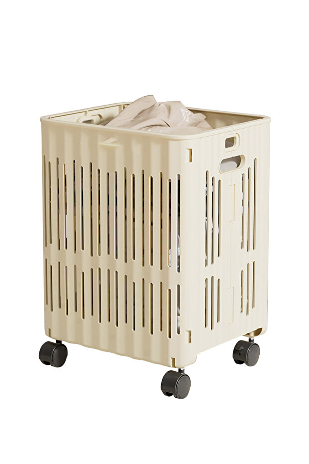 Laundry Baskets Foldable Laundry Hamper with Wheels Collapsible Plastic - 1