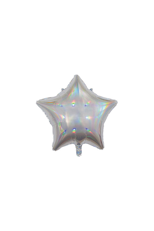 18" folyo shiny silver flat star silver balonevi