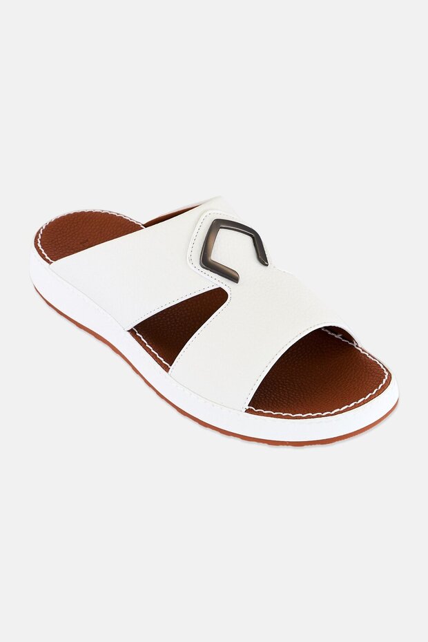 Men Slip On Arabic Sandals, Off White