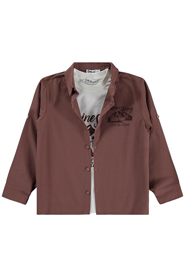 Alpine Printed T-Shirt for 10-13 Years Old - Brown