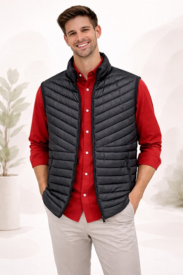 Men's Basic Puffer Vest - 2