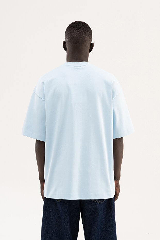 Men's Basic Interlock Oversize T-Shirt Light Blue - 6