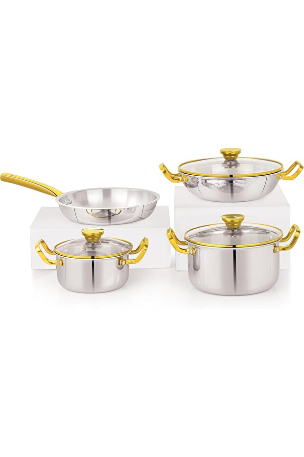 The Chef Story Haptik Series Full Triply 7-Pcs Cookware Set