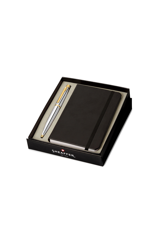 Pen Vfm 9422 Polished Chrome With Gold Plated Trims Bp With A6 Notebook