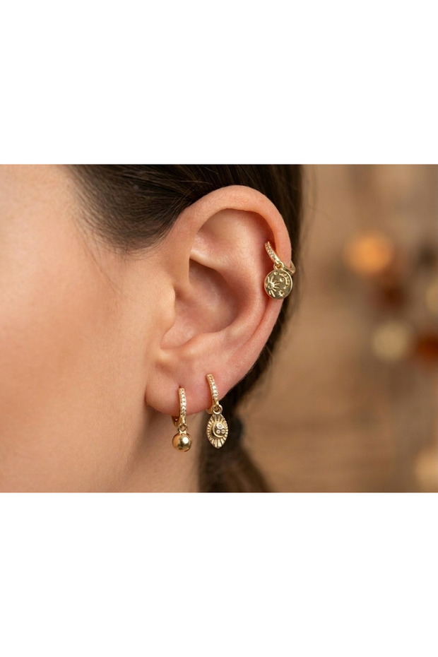 6 Zircon Stone Hoop Earrings
