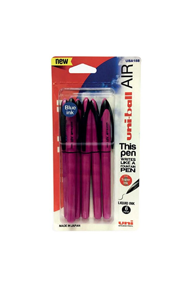 Uniball Air Micro Fine Rollerball Pen 6pcs Set