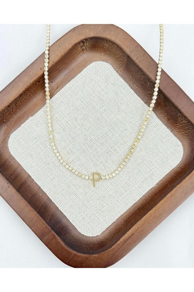 Steel Waterway Letter Necklace