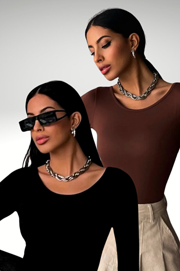 Women's Aci Brown Black Princess Collar