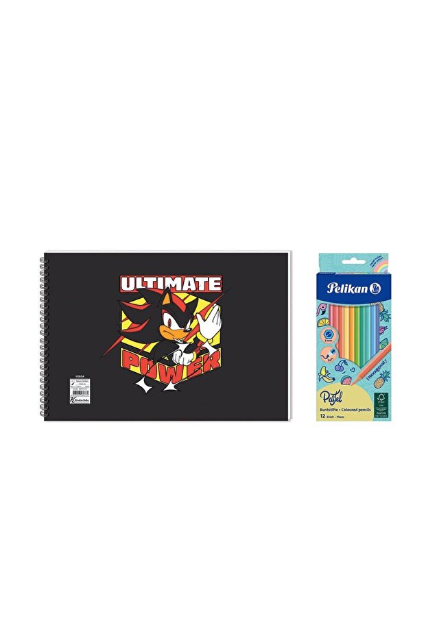 Sonic 17X25 Spiral Drawing Notebook - Pelikan Pastel Colors 12-Pack Dry Paint Set of 2 2