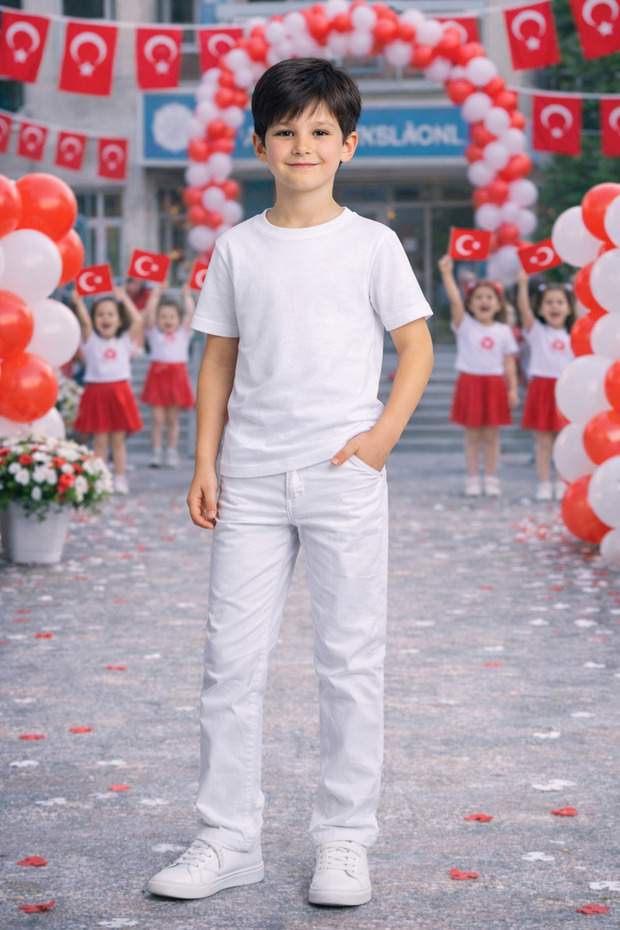 Boys' White Trousers – School Activities and Holiday Use 4-17 Years Old