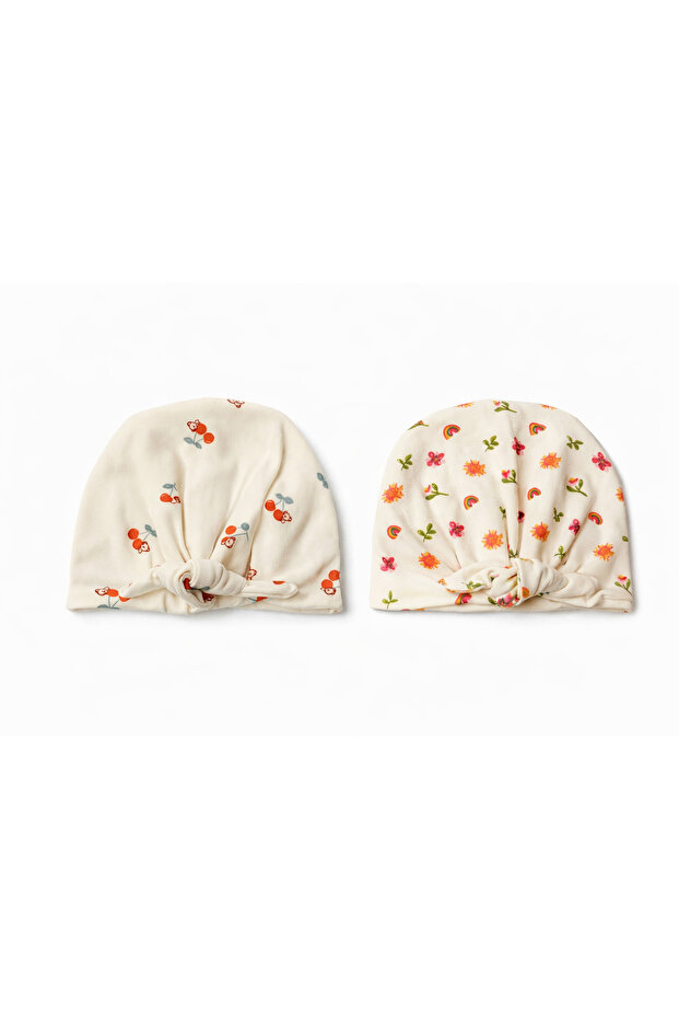 Set of 2 Newborn Knotted Beanies