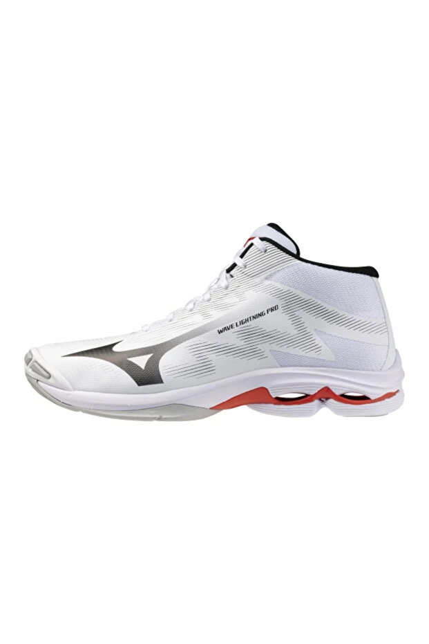 حذاء كرة الطائرة Wave Lightning Pro MID للجنسين باللون الأبيض