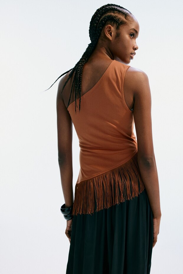 Püsküllü ve Tek Omuzlu Üst - 5