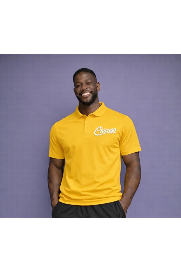 Men's Polo Neck Logo Printed T-Shirt