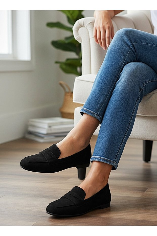 Daily Classic Model Non-Slip Sole Suede Close Toe Women's Ballet Shoes