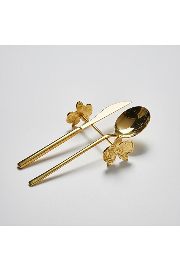 Orkide Design 4-Piece Fork Spoon Knife Stand | Decorative Riser Set