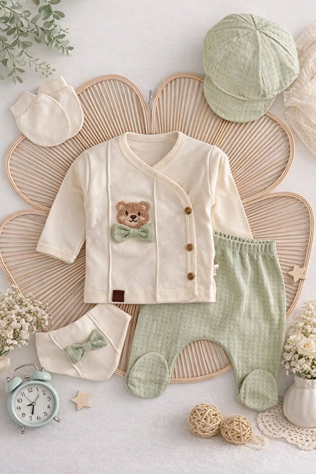 100% Cotton Premium Baby Boy 5-Piece Hospital Outfit