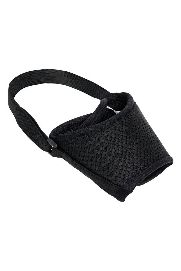Adjustable Black Muzzle with Strap & Buckle for Dogs (L)