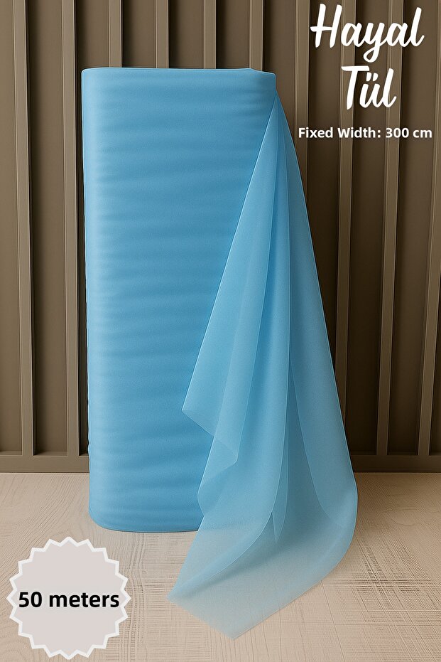 Baby Blue Dream Tulle Length 50 Mt Most Stable 3 Mt Engagement Henna, Wedding, Bundle, Door, Birth, Party Decoration