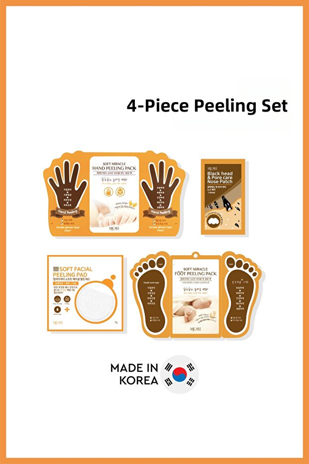 Peeling Set of 4 - Renewing and Purifying Peeling Mask Pack from Head to Toe