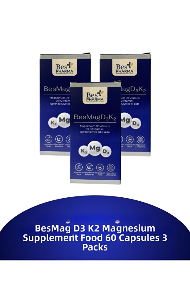Besmag D3K2 Magnesium-Containing Supplementing Food 60 Capsules