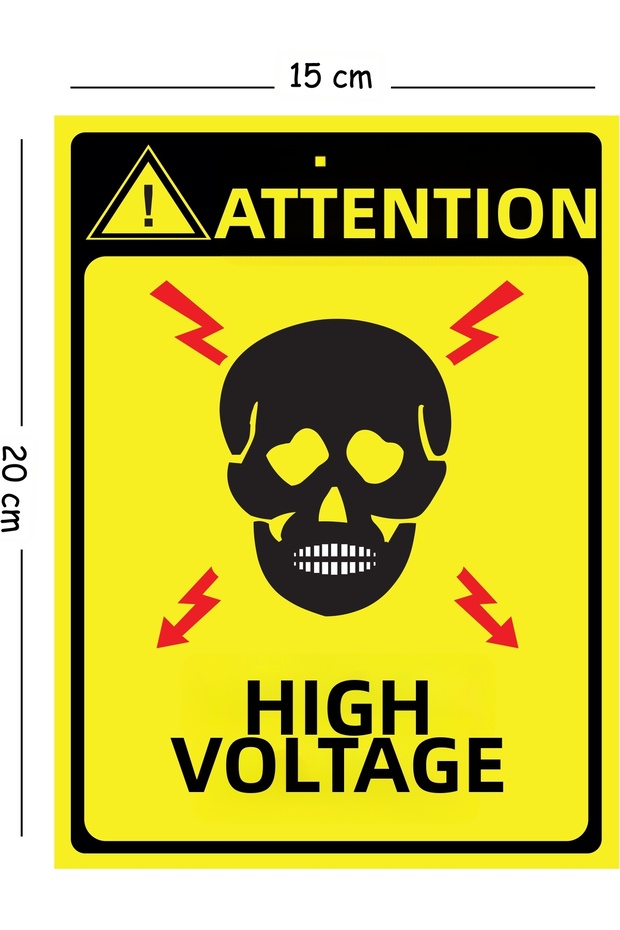 Metal Attention High Voltage 15X20 cm Warning Work Safety Sign