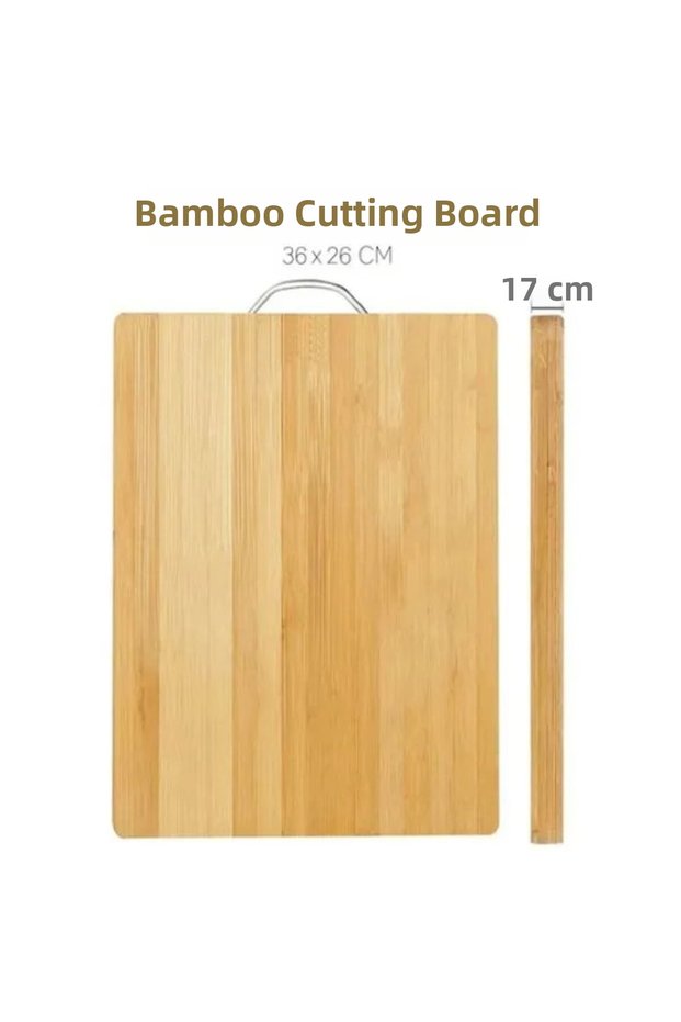 Metal Handle Bamboo Cutting Board