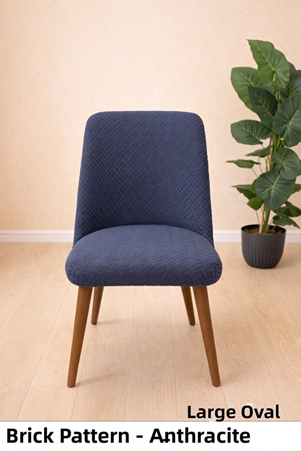 A Quality Kitchen Chair Cover Large Oval Brick Pattern Stretch Elastic Fabric Chair Cover 1 Piece