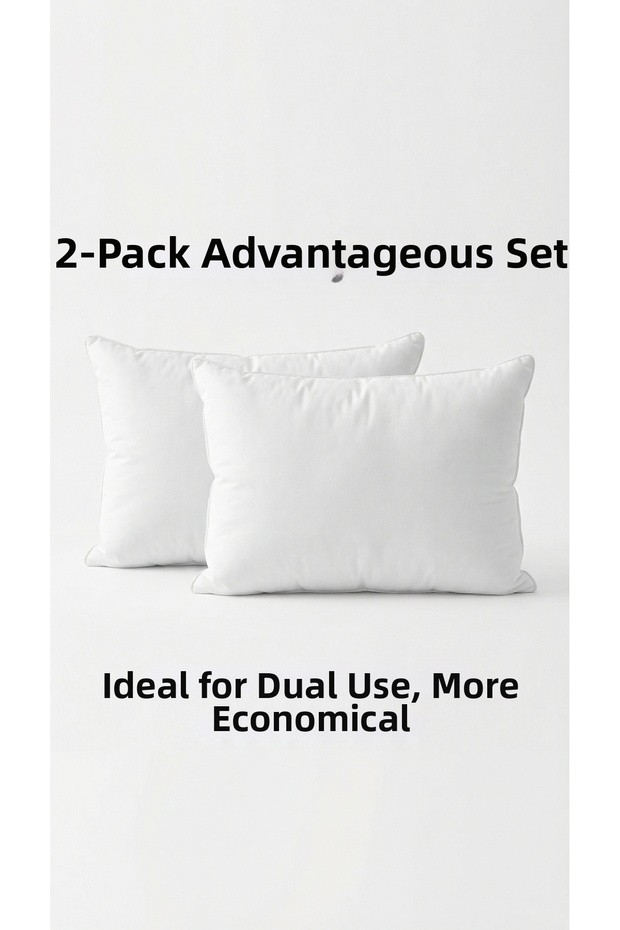Throw Pillow Inner Cushion 2-Piece Premium Bead Silicone 40X60 cm 400 Gr Not Fluffy, Not Collapsing, Vacuum Washable