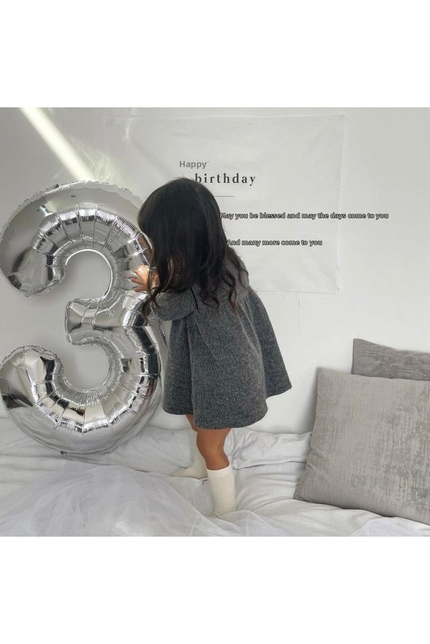 3 Years Old Silver Siver Silver Color Foil Balloon 34 Inch 80 cm Birthday and Party Ornament