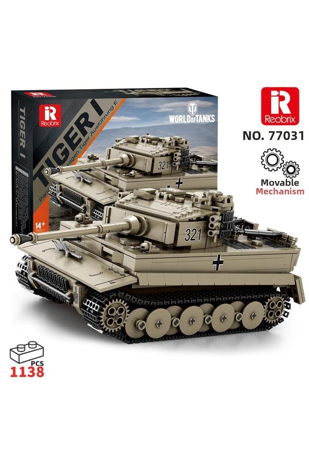 77031 World of Tanks Tiger I German Heavy Tank Creative Building Block Set Building Blocks -1138P