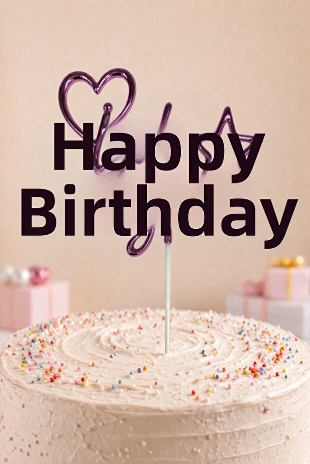 Happy Birthday Cake Topper Decoration Pink Plexi Look Cake Toothpick Birthday