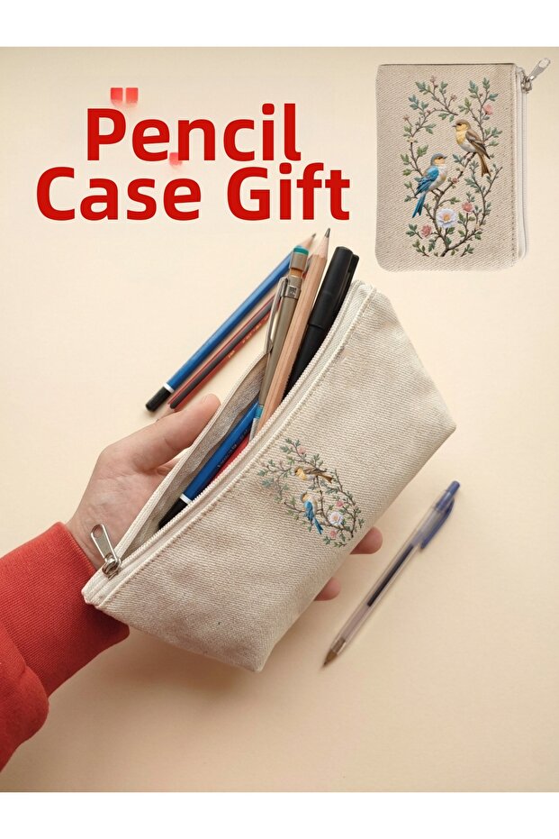 Canvas Pen Holder, Multi-Purpose Organizer, Pencil Case, Makeup Bag, Women's Handbag, Phone Bag