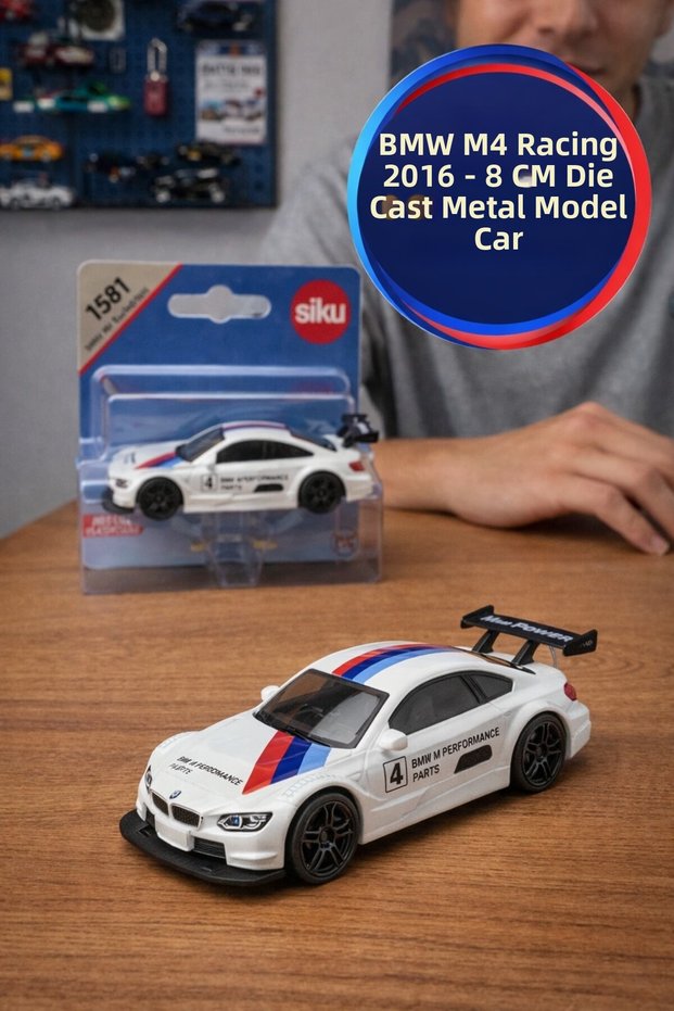 Siku Bmw M4 Racing 2016 Metal Toy Car Collectible Model White Race Car 8 cm