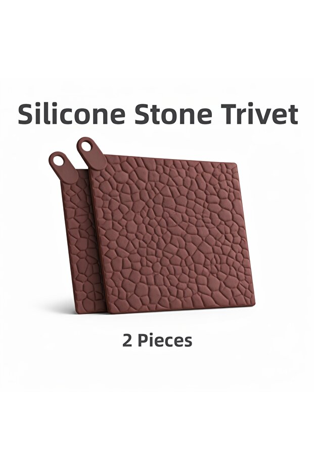 2 Pieces of Brown Silicone Trivets