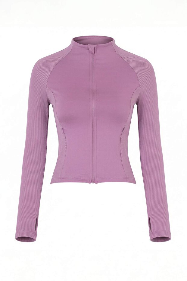 Lila Dalgıç/Scuba Örme Spor Ceket THMAW26SK00004 - 6