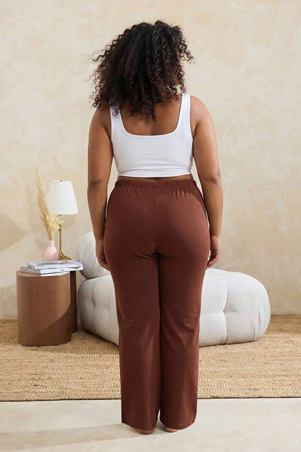 Ekru-Kahverengi  2'li Paket Örme Pijama Altı TBBAW26IA00003 - 5