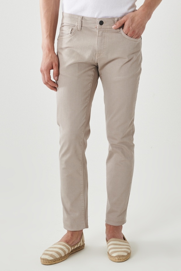 Men's Stone 360 Degree Stretch in All Directions Slim Fit Slim Fit Cotton Comfortable Trousers