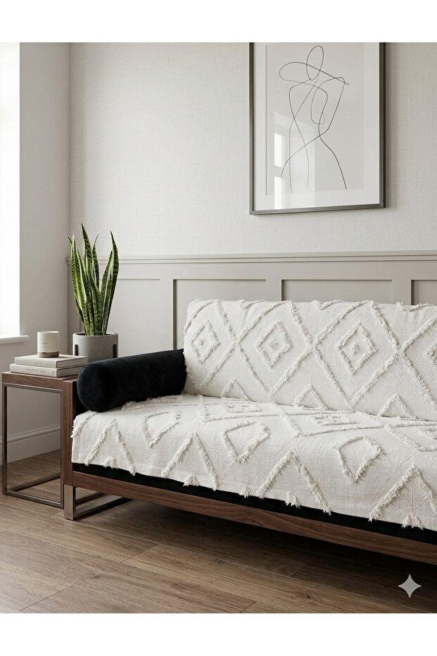 Nordic Jasmin Sofa Cover 180*240 Cream