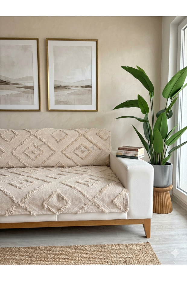 Nordic Jasmin Sofa Cover 180*240 Beige