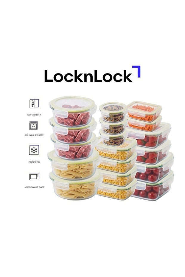 Fresh Oven-Safe Glass Food Container 18-Piece Set with Airtight Leakproof Lids
