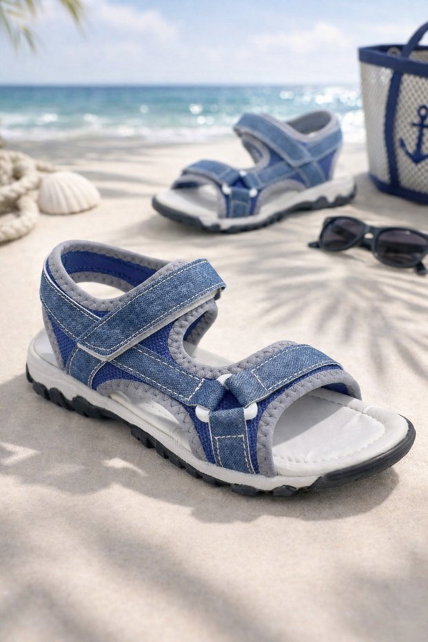 Boys' Sports Sandals Single Velcro Lightweight Orthopedic Non-Slip Sole Summer Outdoor Sandals Slippers