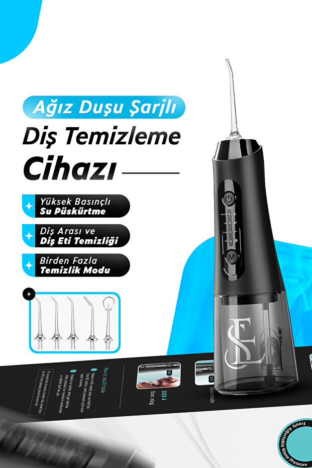 EN SİGA Kablosuz IPX7 Ağız Duşu Diş Temizleme Cihazı Şarjlı Su Püskürtmeli Diş İpi Temizleyici