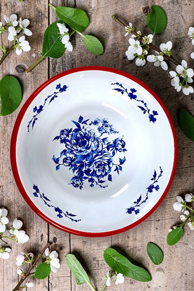 24 cm Enameled Bowl, Pit Plate, Salad Plate, Chips Plate