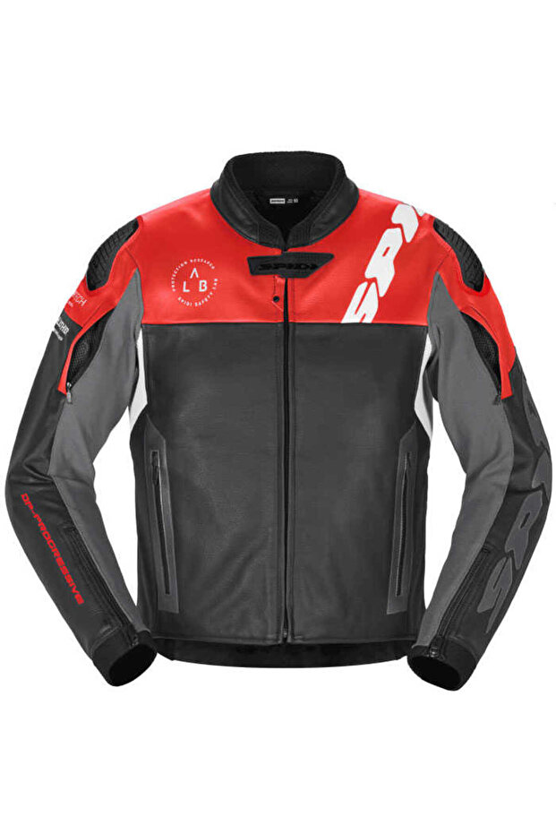 Dp Progressive Leather Leather Jacket Black Red