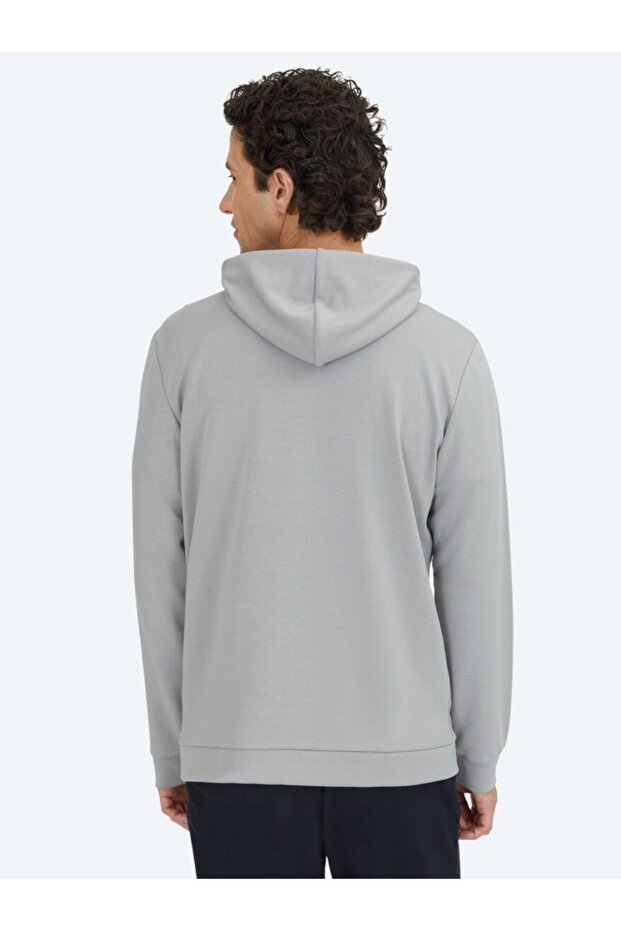 Gri Kapüşonlu Sweatshırt - 5