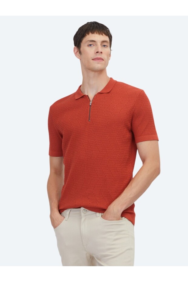 Kiremit Desenli Triko - 3